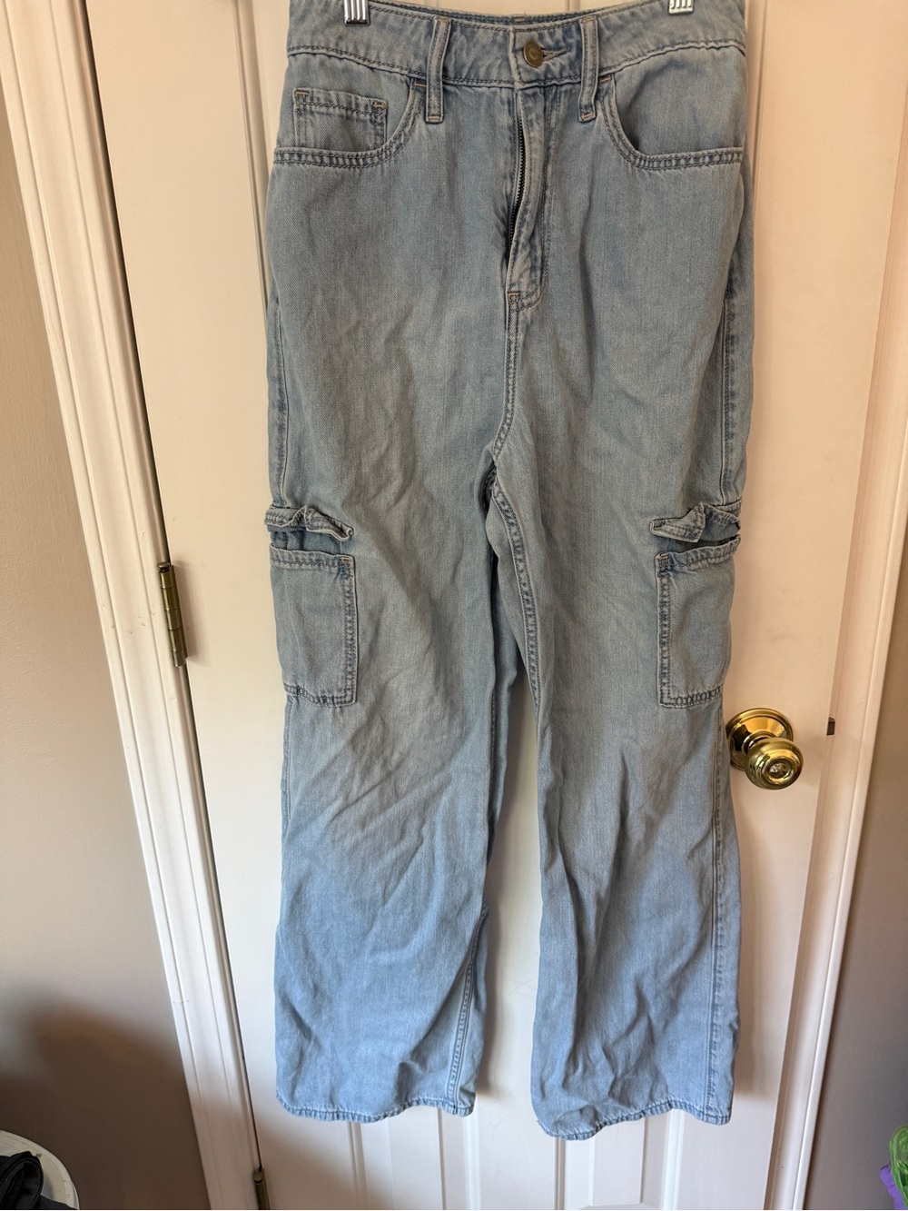 Hollister Light Blue Relaxed Cargo Jeans